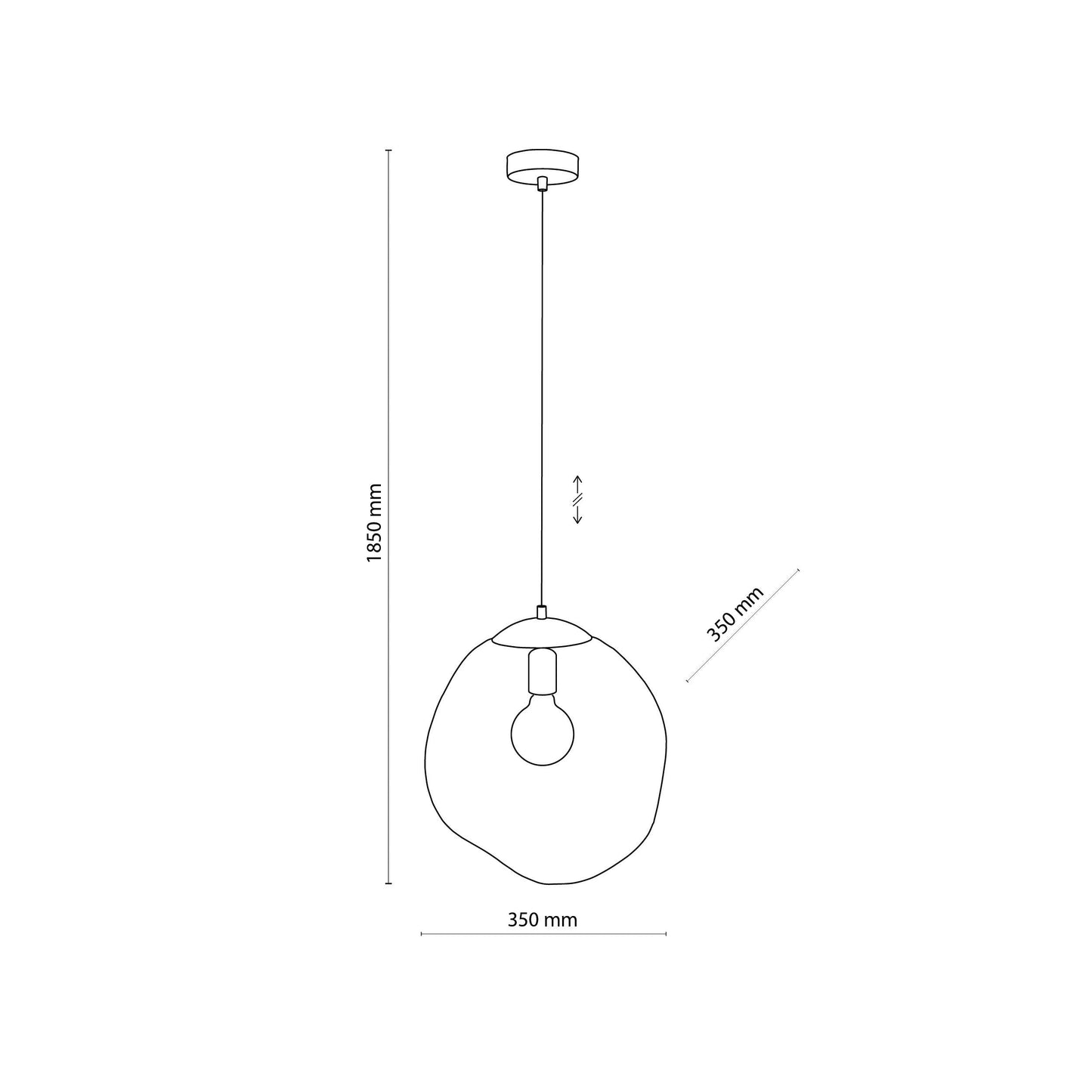 Molten Balls Graphite Pendant Light