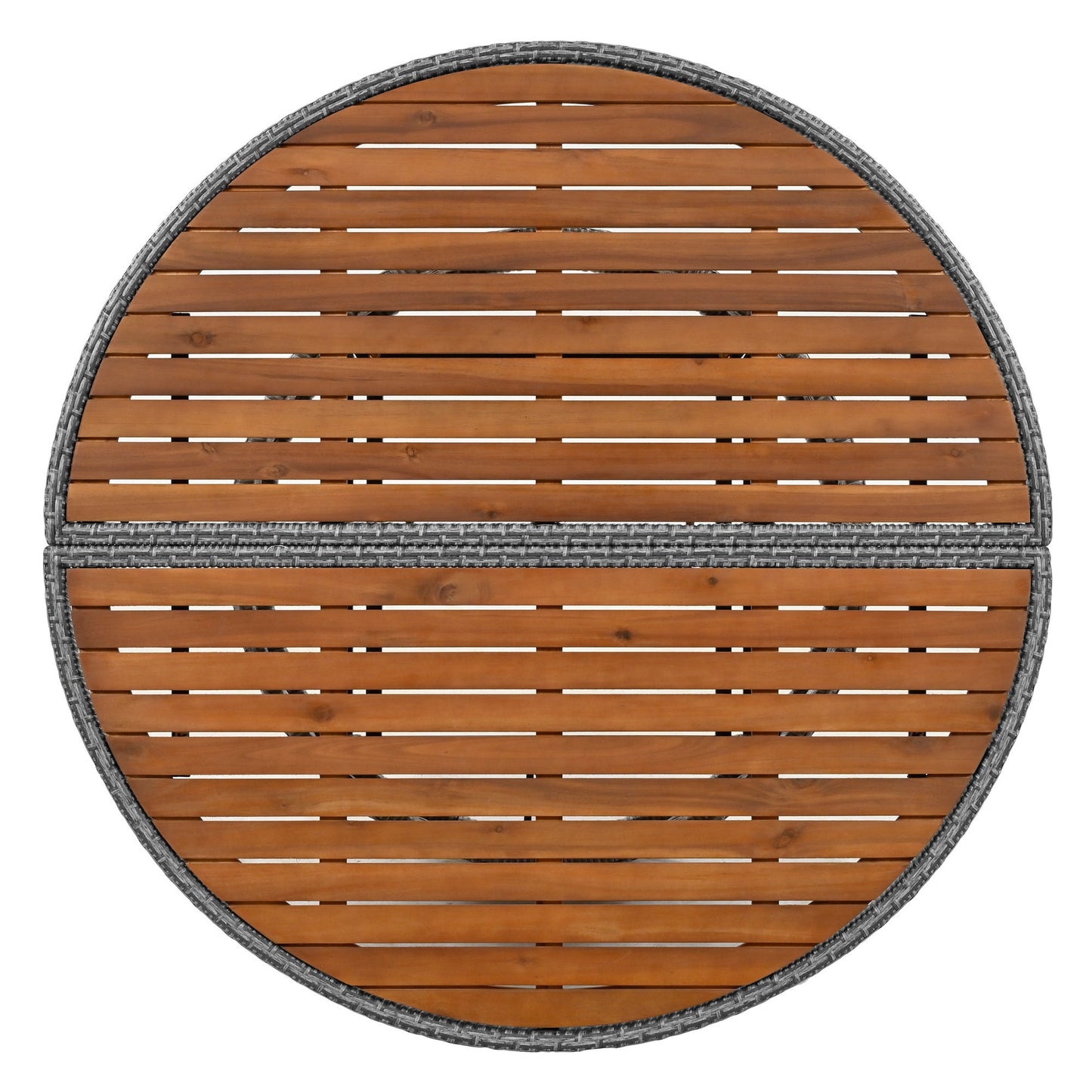Patio 5-Piece Round Rattan Sectional Sofa Set