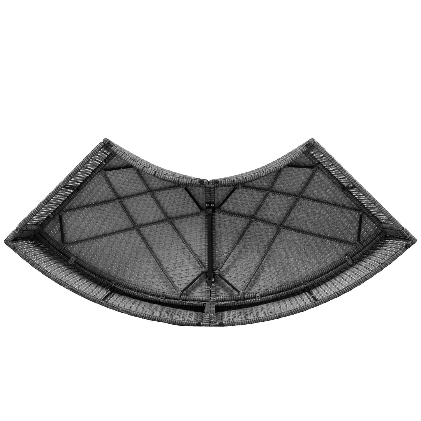 Patio 5-Piece Round Rattan Sectional Sofa Set
