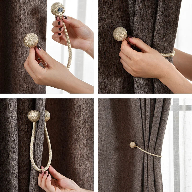 Magnetic Pearl Ball Curtain Tiebacks