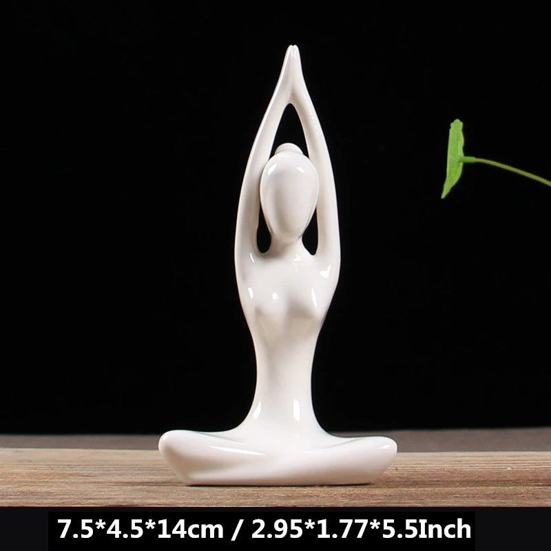 VILEAD Abstract Art Ceramic Yoga Figurines