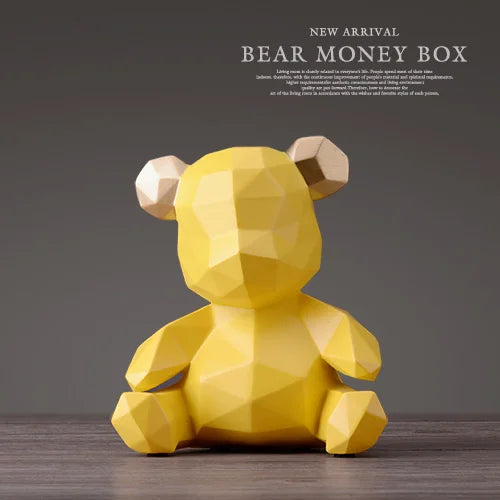 Piggy Bank Teddy Bear Figurine