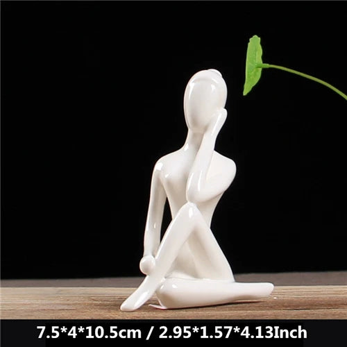 VILEAD Abstract Art Ceramic Yoga Figurines