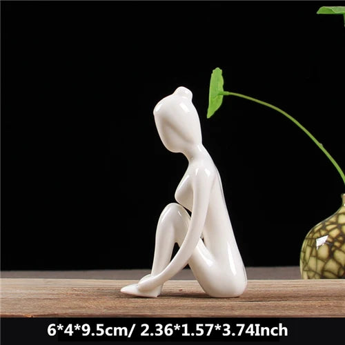 VILEAD Abstract Art Ceramic Yoga Figurines