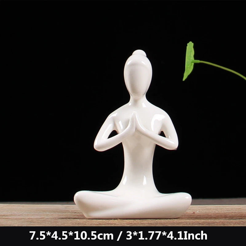 VILEAD Abstract Art Ceramic Yoga Figurines