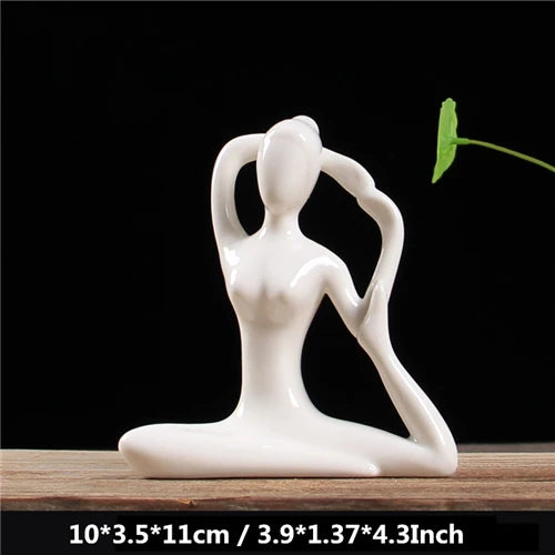 VILEAD Abstract Art Ceramic Yoga Figurines