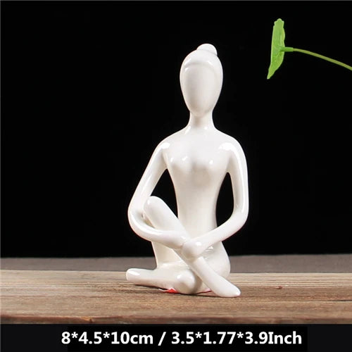 VILEAD Abstract Art Ceramic Yoga Figurines