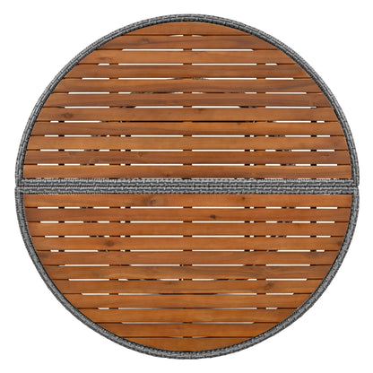 Patio 5-Piece Round Rattan Sectional Sofa Set